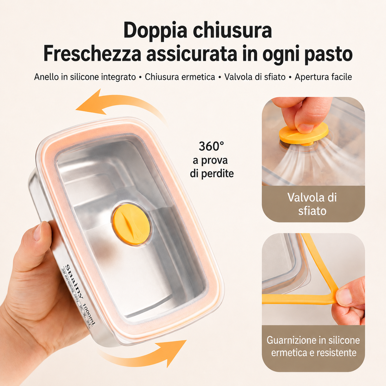 Contenitore in acciaio inox 316 sottovuoto – Freschezza duratura, antibatterico e sicuro