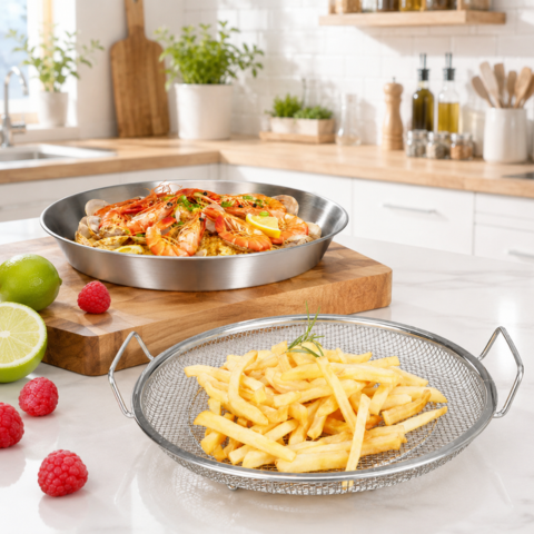 Vassoio scolatutto in acciaio inox 304 stile giapponese – 5 in 1