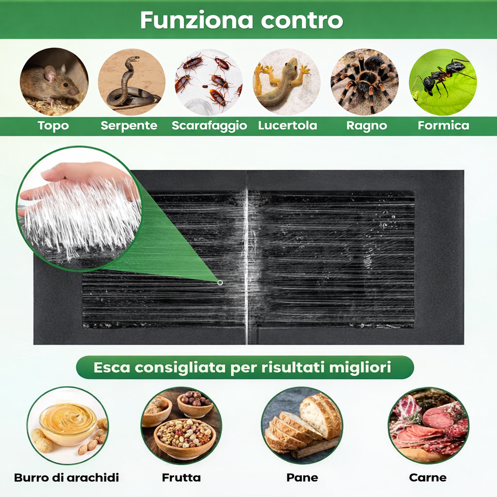 🇮🇹 Trappole Adesive Professionali – Extra Grandi per Catturare Più Velocemente