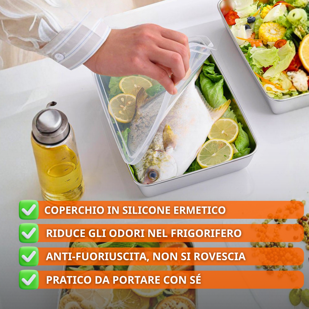 VASSOIO IN ACCIAIO INOX 304 PREMIUM Mantiene gli alimenti freschi fino a 5× più a lungo