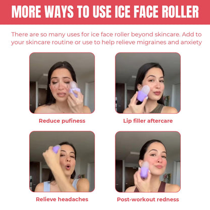 Ice Face Roller, Ice Roller for Face and Eye, Reusable Beauty Ice Facial Roller for Face Skin Care Silicone Ice Stick Face Ice Mould Icing Tool