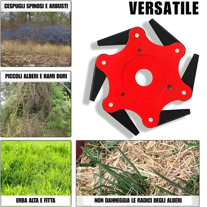 Lama per prato con 6 denti in acciaio (Accessori inclusi)