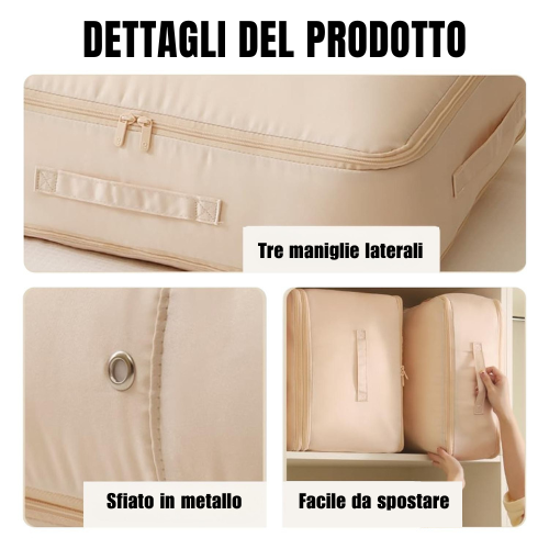 Borse Organizzatrici a Compressione Automatica per Piumoni, Vestiti, Coperte, Impermeabili e Antiumidità (54x42x30cm)