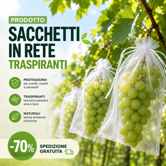 Sacchetti In Rete Traspiranti Riutilizzabili Per Proteggere Frutta E Verdura – Proteggono Da Insetti, Mosche Della Frutta E Uccelli