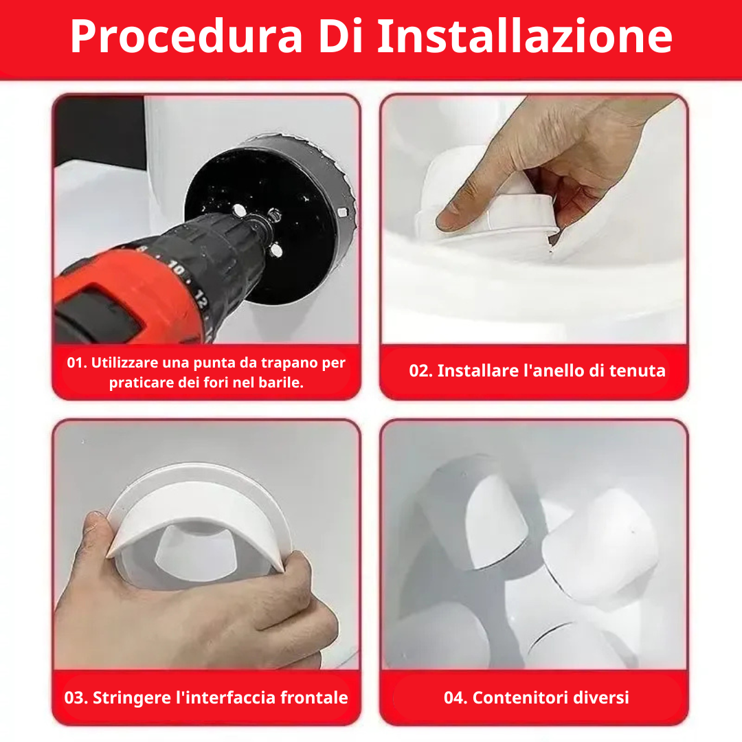 Mangiatoia Automatica Per Polli E Anatre Per Tutti I Tipi Di Secchi – Include Punta Da Trapano E Sega A Tazza
