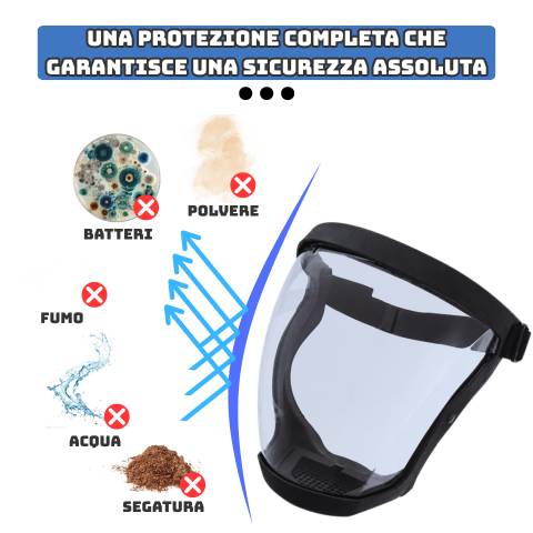 Scudo Facciale Integrale Multiuso - La protezione totale per il tuo viso dal design ultraleggero