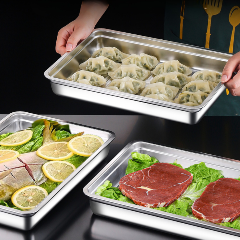 Contenitore ermetico per alimenti in acciaio inox 304 – formato grande (22×15×6 cm)