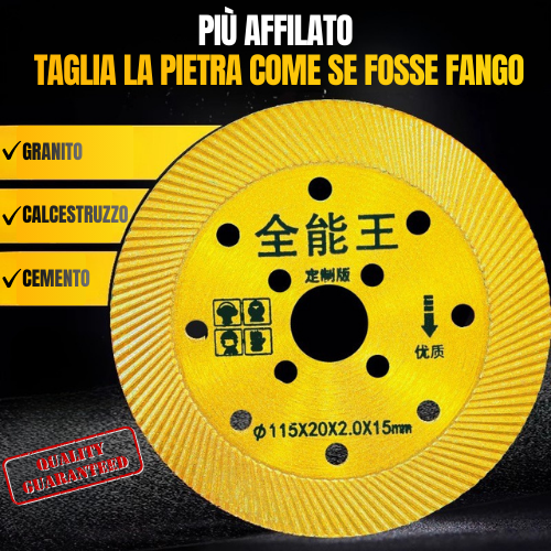 Disco da Taglio Diamantato Multifunzione 5 in 1 – Taglio, Sgrossatura, Apertura di Scanalature, Modellazione e Finitura delle Superfici