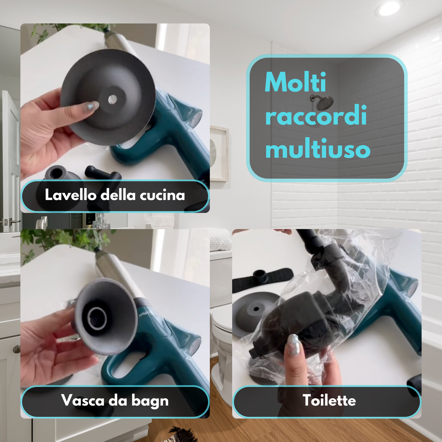 POTENTE COMPRESSORE D'ARIA PER STURARE I WC, SENZA BISOGNO DI CHIAMARE L'IDRAULICO