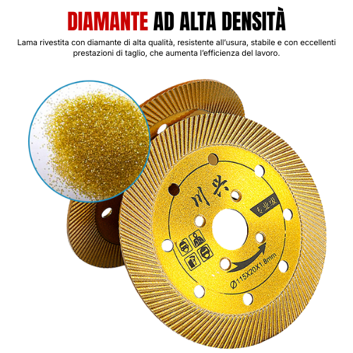 Disco da Taglio Diamantato Multifunzione 5 in 1 – Taglio, Sgrossatura, Apertura di Scanalature, Modellazione e Finitura delle Superfici