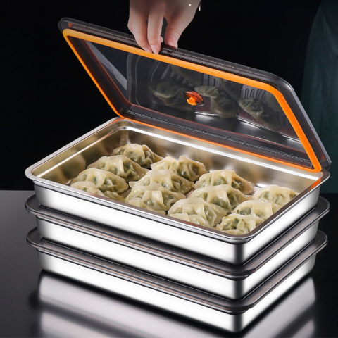Contenitore ermetico per alimenti in acciaio inox 304 – formato grande (22×15×6 cm)