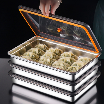 Contenitore ermetico per alimenti in acciaio inox 304 – formato grande (22×15×6 cm)