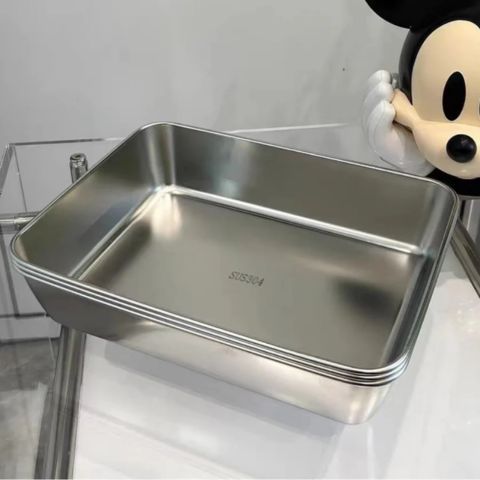 La soluzione per un frigo sempre ordinato e senza odori - Contenitori in acciaio SUS304 (25×20×6 cm)