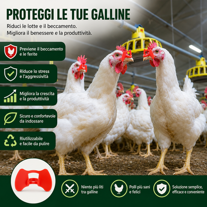 Clip Anti-Beccaggio per Galline – Riduce Litigi, Ferite e Piume Strappate