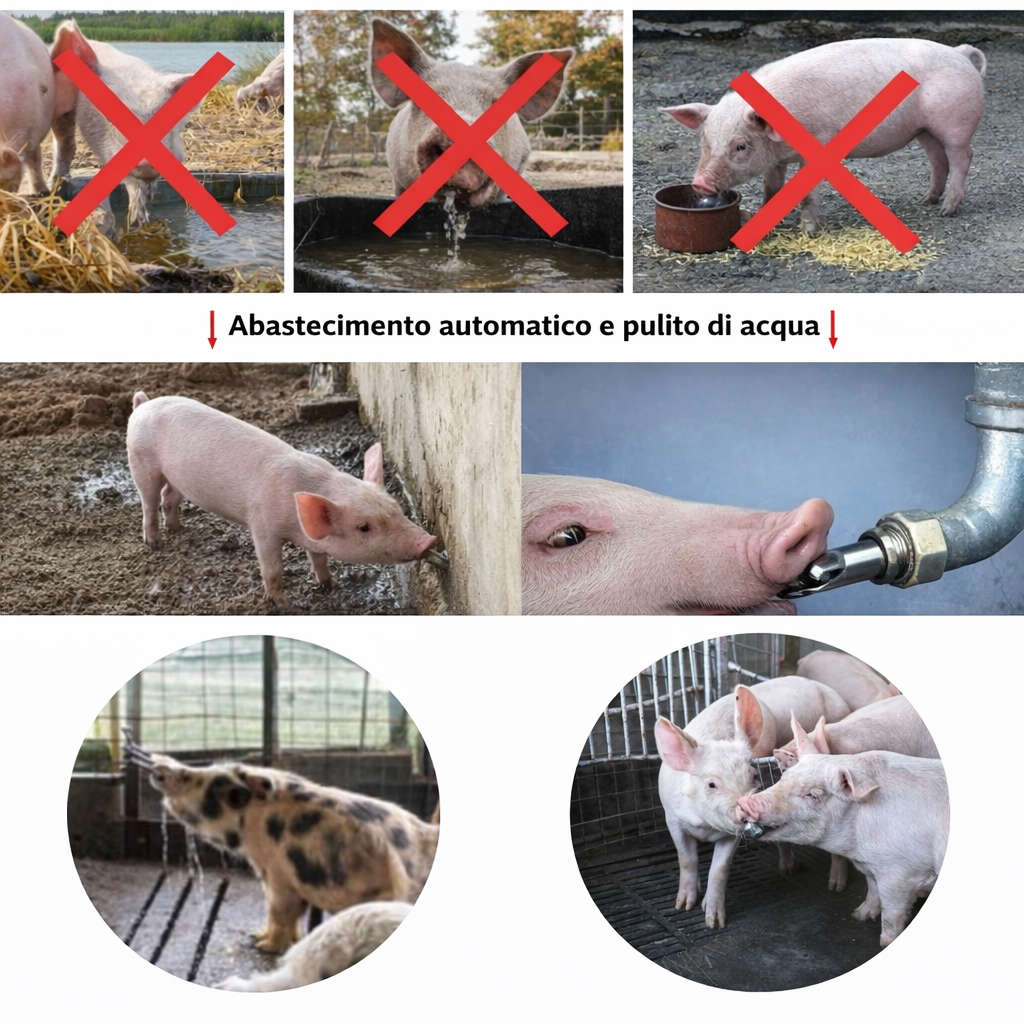 Abbeveratoio Automatico in Acciaio Inox 304 – Risparmio d’Acqua, Stalla Asciutta e Animali Più Sani