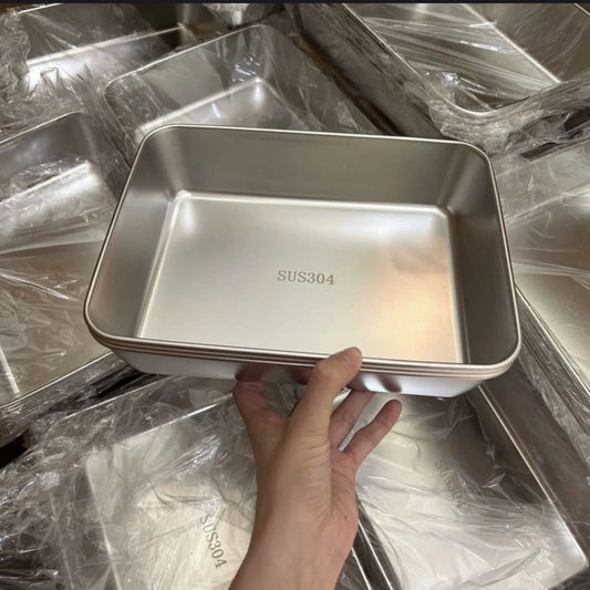 La soluzione per un frigo sempre ordinato e senza odori - Contenitori in acciaio SUS304 (25×20×6 cm)