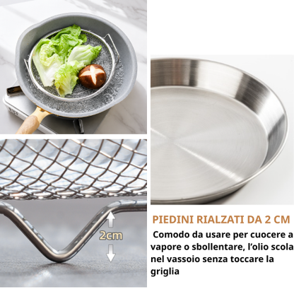 Vassoio scolatutto in acciaio inox 304 stile giapponese – 5 in 1