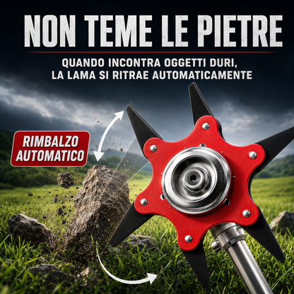 Lama Per Prato Con 6 Denti In Acciaio (Accessori Inclusi)
