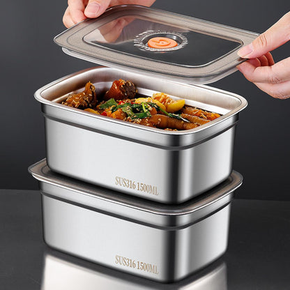 Grande contenitore ermetico per alimenti in acciaio inox antibatterico – 1500 ml (19 x 14 x 8 cm)