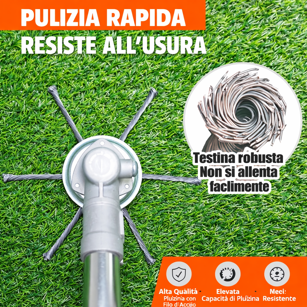 Testa per Tosaerba in Acciaio con 6 Lame – La Soluzione per Tagliare l’Erba Super Veloce