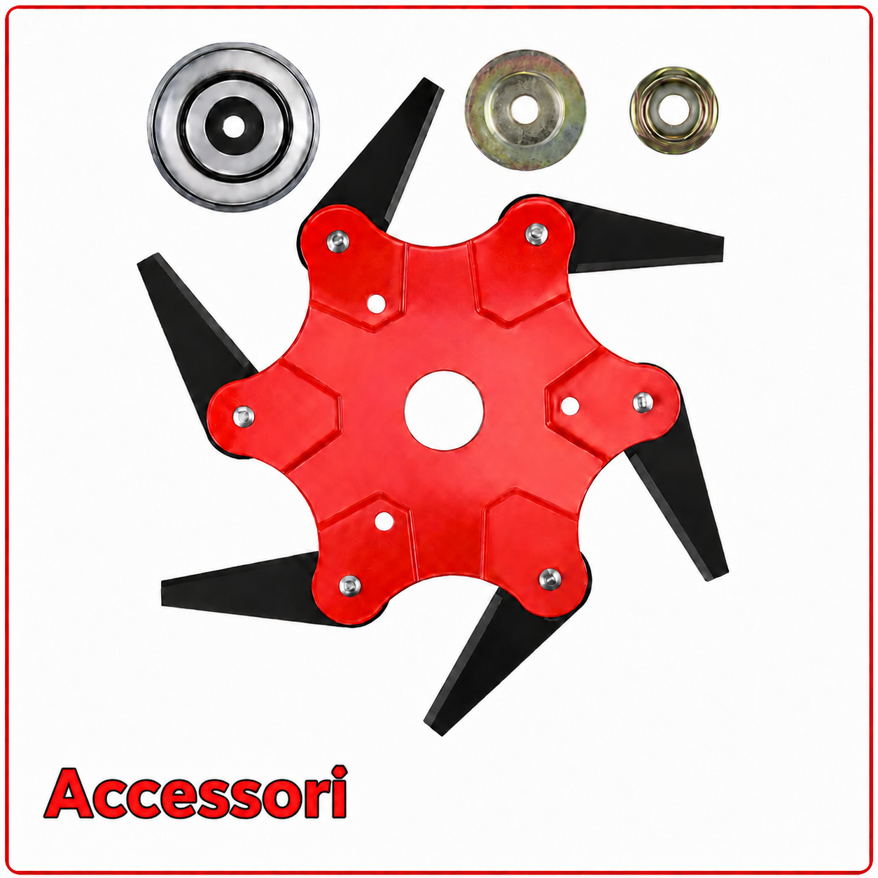 Testina a 6 lame in acciaio al manganese – affilata e resistente (Accessori inclusi)