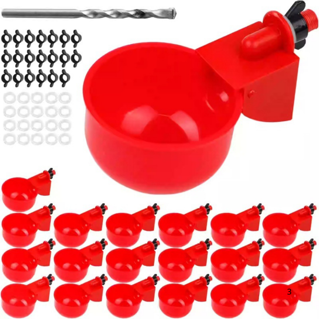 Abbeveratoio Automatico Per Pollame (Per Galline E Uccelli) - Include Una Sega A Tazza