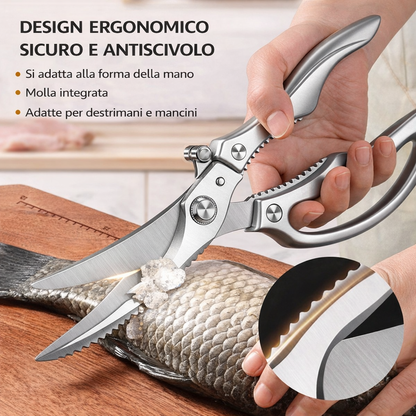 Forbici Professionali in Acciaio Inox - Ideali per Carne, Ossa, Pesce e molto altro