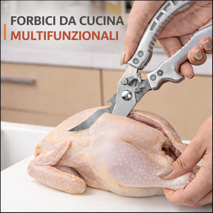 Forbici Professionali in Acciaio Inox - Ideali per Carne, Ossa, Pesce e molto altro