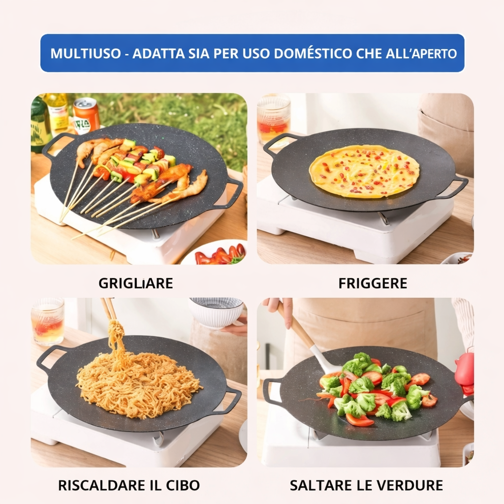 Padella antiaderente multiuso a 6 strati, compatibile con piani a induzione.