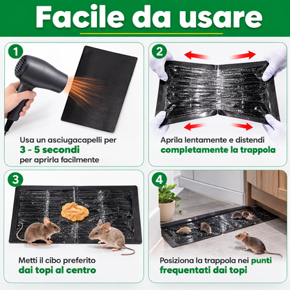 🇮🇹 Trappole Adesive Professionali – Extra Grandi per Catturare Più Velocemente