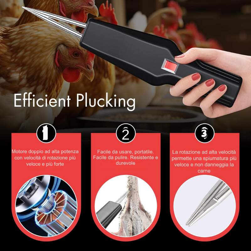 Spiumatrice Elettrica Portatile 220V – Rimuove le Piumette in Pochi Secondi