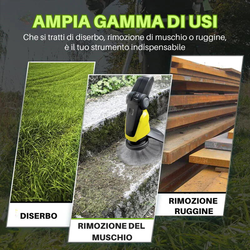 La testa del tagliaerba ha 6 rami intrecciati con filo d'acciaio resistente