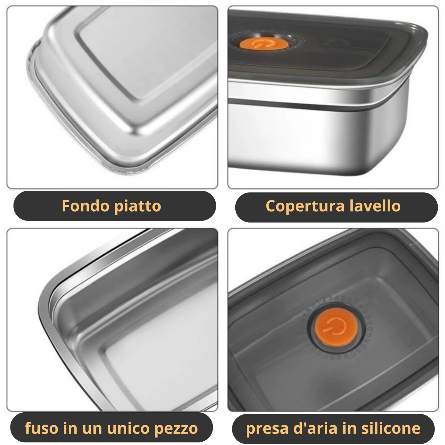 Contenitore Ermetico Sottovuoto 1000ml | Salva-Freschezza | Anti-Odore, Impilabile