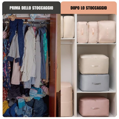 Borse Organizzatrici a Compressione Automatica per Piumoni, Vestiti, Coperte, Impermeabili e Antiumidità (54x42x30cm)