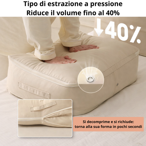 Sacche organizzatrici a compressione automatica per piumoni, vestiti e coperte, impermeabili e resistenti all’umidità (54×42×30 cm)