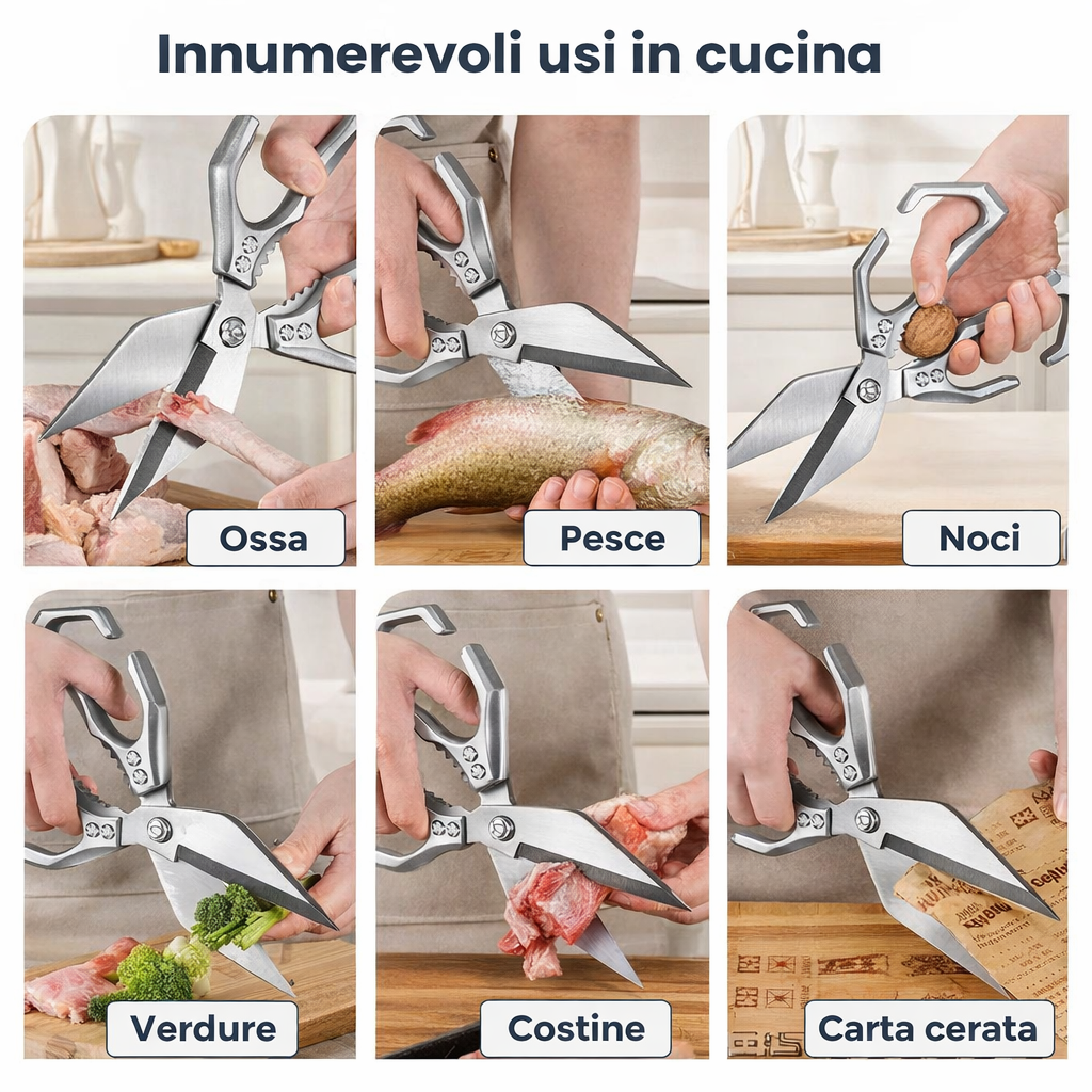 Forbici grandi con lama a forma di diamante, realizzate in acciaio inox massiccio importato dalla Germania