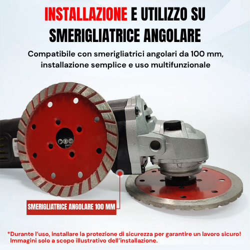 Disco Diamantato Turbo Pro 110mm – Taglia e Smussa Pietra, Granito, Calcestruzzo Senza Cambiare Disco (Flangia Inclusa)