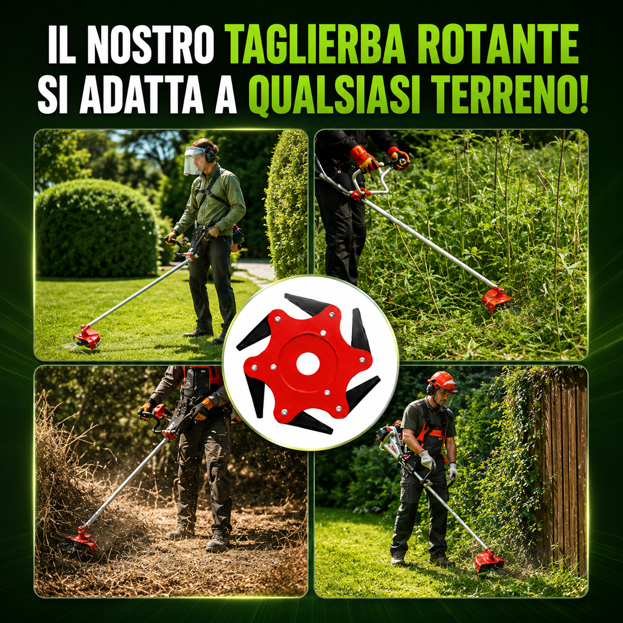 Lama Per Prato Con 6 Denti In Acciaio (Accessori Inclusi)