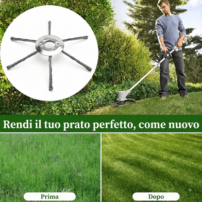 Testina di taglio a 6 bracci in filo d’acciaio intrecciato per decespugliatore