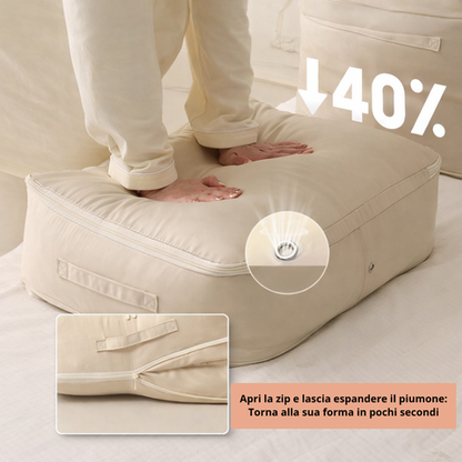 Sacche organizzatrici a compressione automatica per piumoni, vestiti e coperte, impermeabili e resistenti all’umidità (54×42×30 cm)