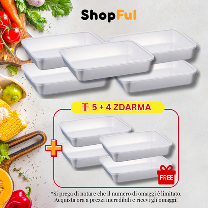 [🎁 Super offerta Black Friday] Contenitori per Alimenti SUS304 con Coperchi in Gomma (25 x 20 x 6 cm) – Adatti a Forno e Microonde, Conservano Freschezza e Sapore