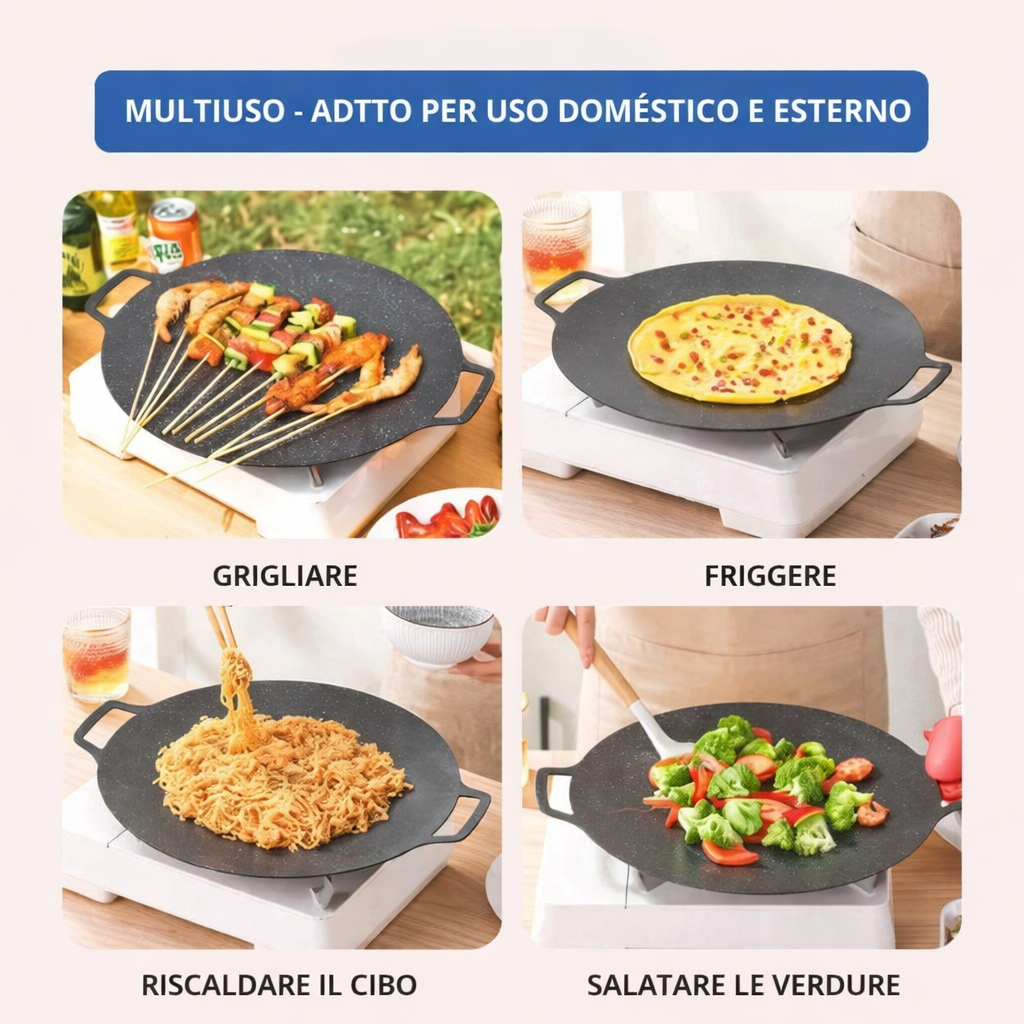 Padella Antiaderente Multiuso a 6 Strati, Utilizzabile su Piani a Induzione