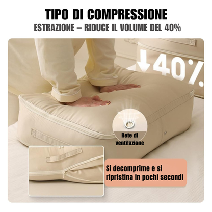 Borse Organizzatrici a Compressione Automatica per Piumoni, Vestiti, Coperte, Impermeabili e Antiumidità (54x42x30cm)
