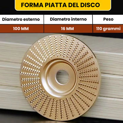 Set Da 3 Dischi Da Smerigliatura In Acciaio Al Carbonio Per Legno (Piatto - Curvo - Inclinato)