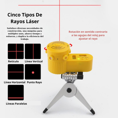 Livella Laser Multifunzionale 4 in 1 Con Treppiede Rotante Per La Casa