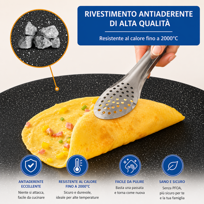 🔥 Padella antiaderente multiuso a 6 strati, utilizzabile anche su piani a induzione.