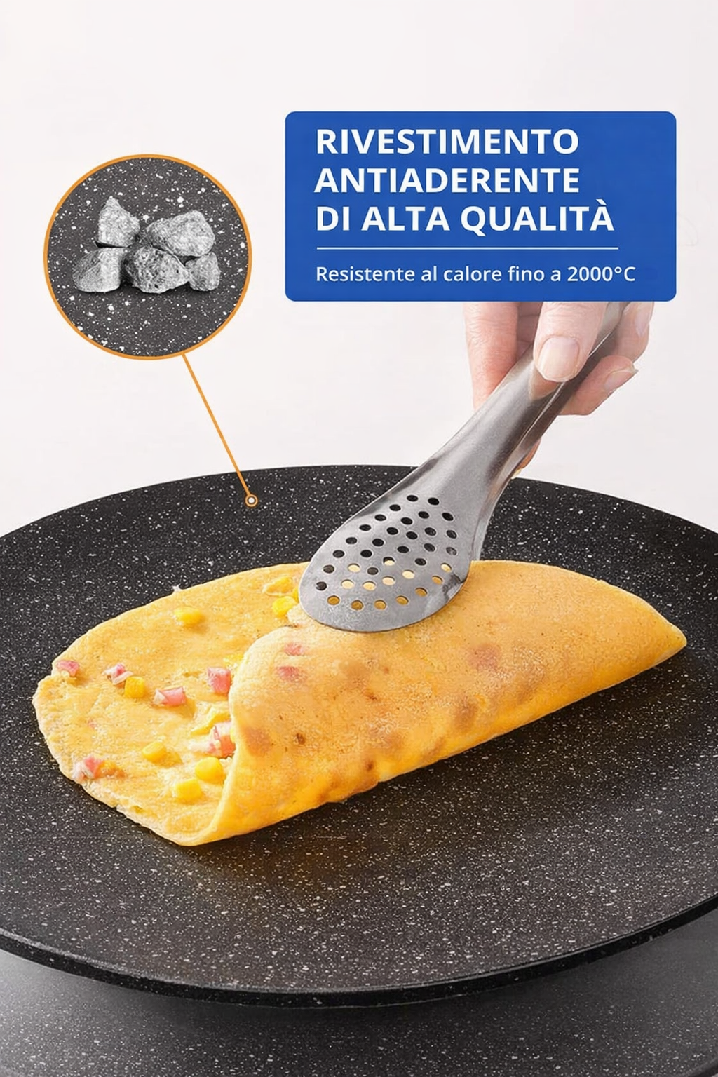 Padella antiaderente multiuso a 6 strati, compatibile con piani a induzione.