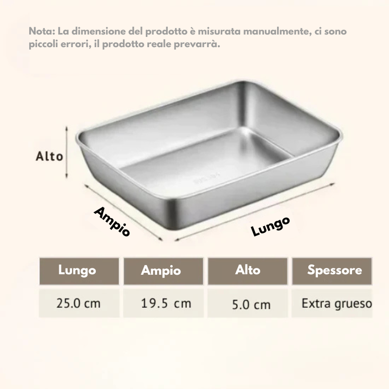 Scatole per la conservazione degli alimenti, teglia rettangolare (25.5 x 20 x 6cm)