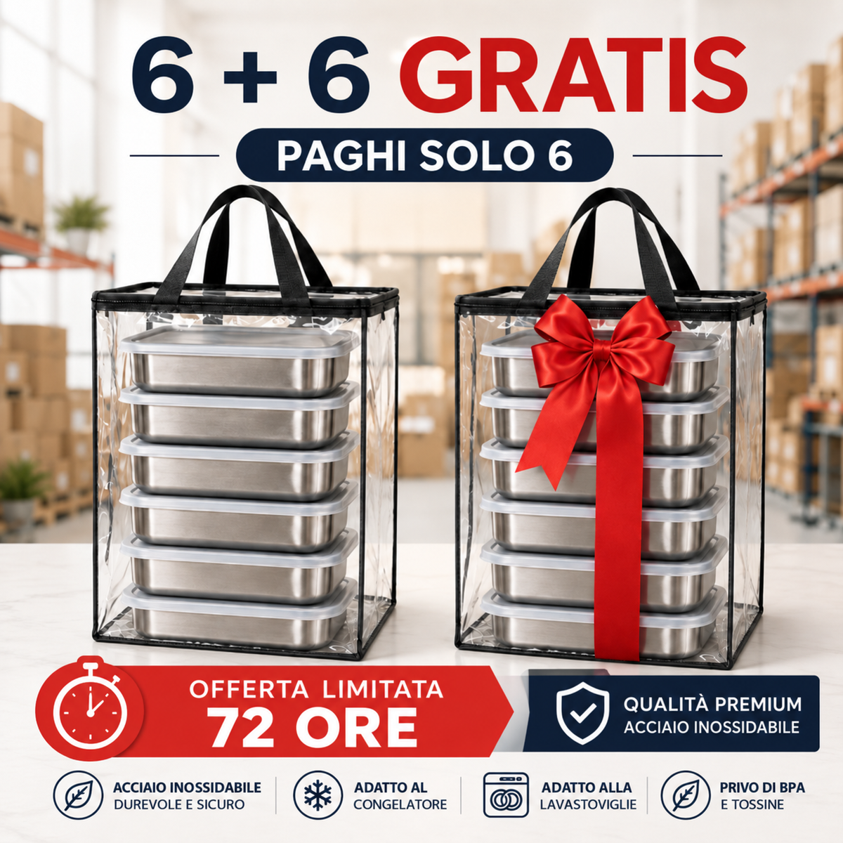 VASSOIO IN ACCIAIO INOX 304 PREMIUM Mantiene gli alimenti freschi fino a 5× più a lungo