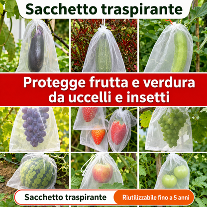 Sacchetti In Rete Traspiranti Riutilizzabili Per Proteggere Frutta E Verdura – Proteggono Da Insetti, Mosche Della Frutta E Uccelli